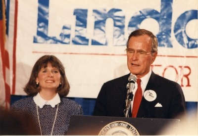 Linda Arey and George H. W. Bush