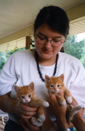 Sarah Mitchell and kittens