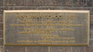 Randleman School Bell Plaque