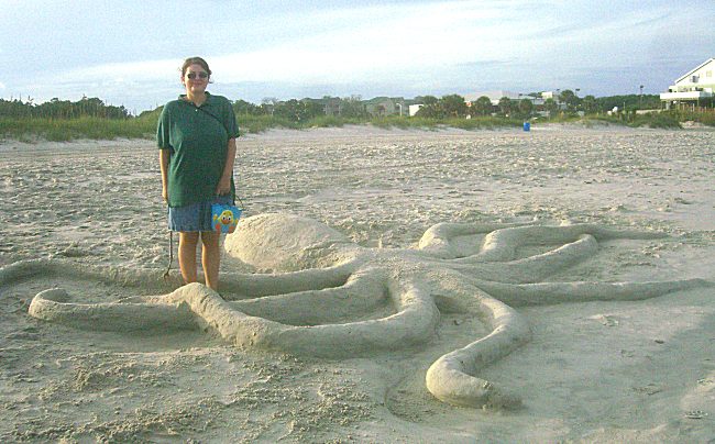 Octopus Sand Sculpture at Myrtle Beach, SC