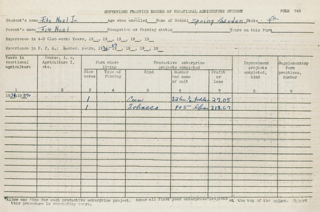 Fitz Neal Ag Survey Page 1