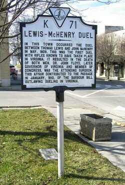 Historical Marker: Lewis-McHenry Duel
