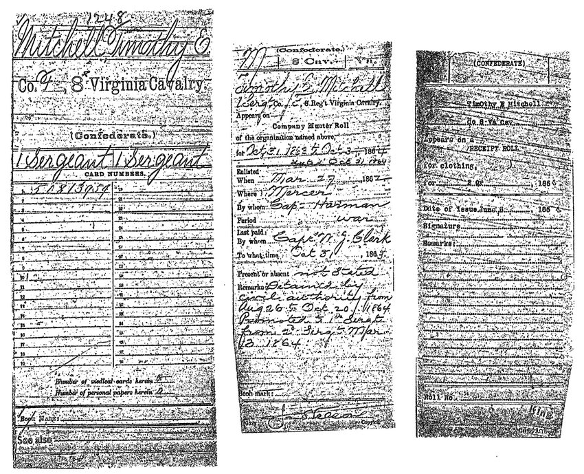 Timothy Elijah Mitchell military records