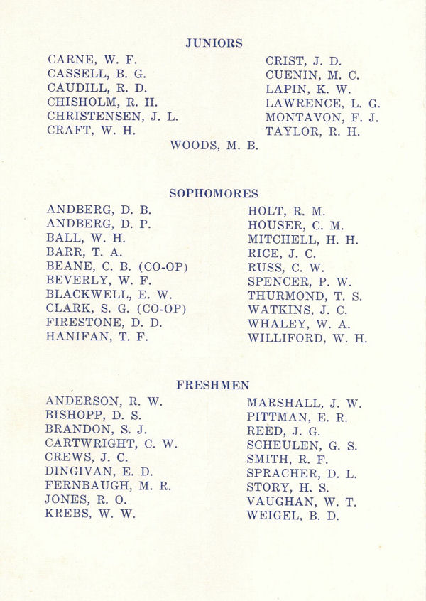 D Squadron, VTCC, 1967 Banquet Program